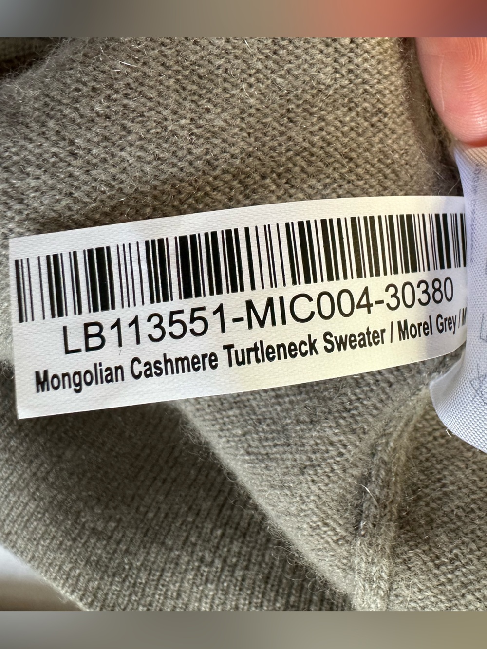 Quince Men’s Morel Gray 100% Mongolian Cashmere Turtleneck Sweater- Medium - Picture 4 of 12